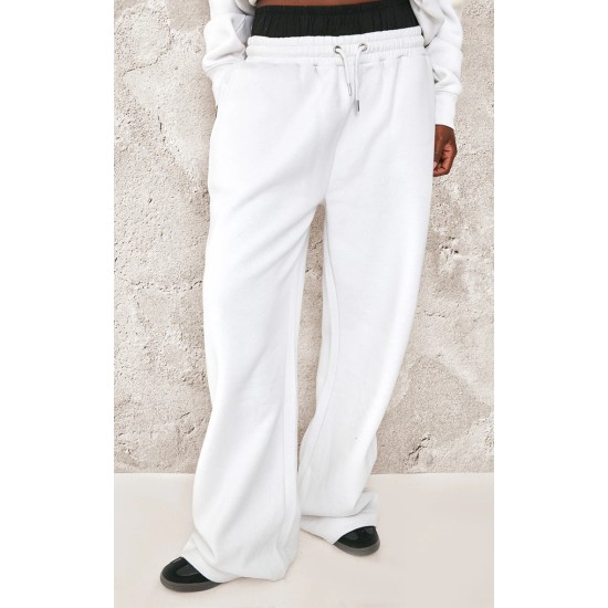 Tall White Double Waistband Wide Leg Sweatpant Tall White Double Waistband Wide Leg Sweatpant