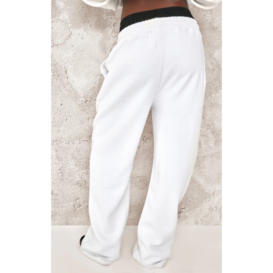 Tall White Double Waistband Wide Leg Sweatpant Tall White Double Waistband Wide Leg Sweatpant