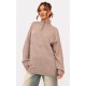 Taupe Knitted Slouchy Half Zip Sweater Taupe Knitted Slouchy Half Zip Sweater