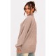 Taupe Knitted Slouchy Half Zip Sweater Taupe Knitted Slouchy Half Zip Sweater