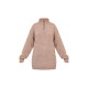 Taupe Knitted Slouchy Half Zip Sweater Taupe Knitted Slouchy Half Zip Sweater