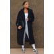 Plus Black Longline Borg Coat Plus Black Longline Borg Coat