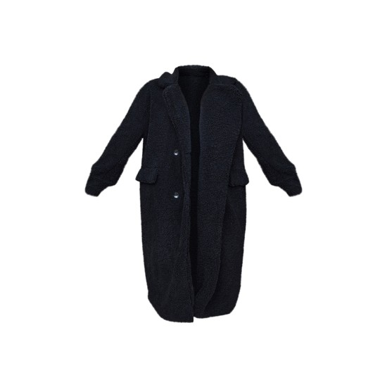 Plus Black Longline Borg Coat Plus Black Longline Borg Coat