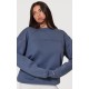 PRETTYLITTLETHING Petrol Blue Athletics Club Embossed Oversized Boxy Sweatshirt PRETTYLITTLETHING Petrol Blue Athletics Club Embossed Oversized Boxy Sweatshirt