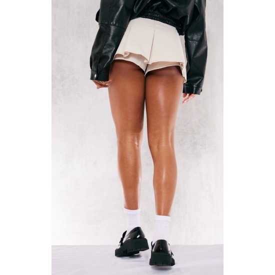 Stone Tailored Woven Box Pleat Skater Skort Stone Tailored Woven Box Pleat Skater Skort