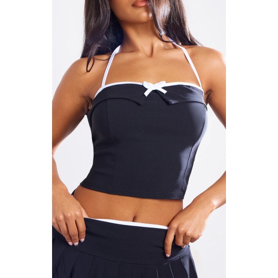 Black Stretch Woven Mid Rise Pleated Micro Mini Skirt Black Stretch Woven Mid Rise Pleated Micro Mini Skirt