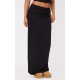 Black Foldover Cotton Maxi Skirt Black Foldover Cotton Maxi Skirt