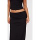 Black Foldover Cotton Maxi Skirt Black Foldover Cotton Maxi Skirt