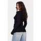 Black Knitted Ribbed Long Sleeve Cardigan Black Knitted Ribbed Long Sleeve Cardigan