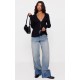 Black Knitted Ribbed Long Sleeve Cardigan Black Knitted Ribbed Long Sleeve Cardigan