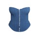 Shape Blue Lace Up Back Woven Corset Shape Blue Lace Up Back Woven Corset
