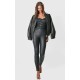 Black Bandeau Coated Denim Jumpsuit Black Bandeau Coated Denim Jumpsuit