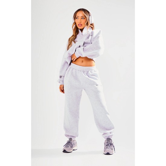 PRETTYLITTLETHING Petite Ash Grey Branded Sweatpants PRETTYLITTLETHING Petite Ash Grey Branded Sweatpants