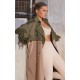 Khaki Contrast Oversized Belted Midi Trench Coat Khaki Contrast Oversized Belted Midi Trench Coat