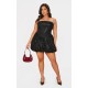 Plus Black Sequin Bandeau Mini Puffball Dress Plus Black Sequin Bandeau Mini Puffball Dress