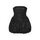 Plus Black Sequin Bandeau Mini Puffball Dress Plus Black Sequin Bandeau Mini Puffball Dress