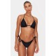 Black Frill Edge Ruched Back Bikini Bottoms Black Frill Edge Ruched Back Bikini Bottoms