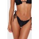 Black Frill Edge Ruched Back Bikini Bottoms Black Frill Edge Ruched Back Bikini Bottoms