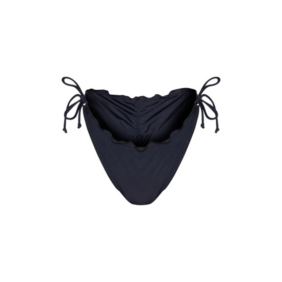 Black Frill Edge Ruched Back Bikini Bottoms Black Frill Edge Ruched Back Bikini Bottoms