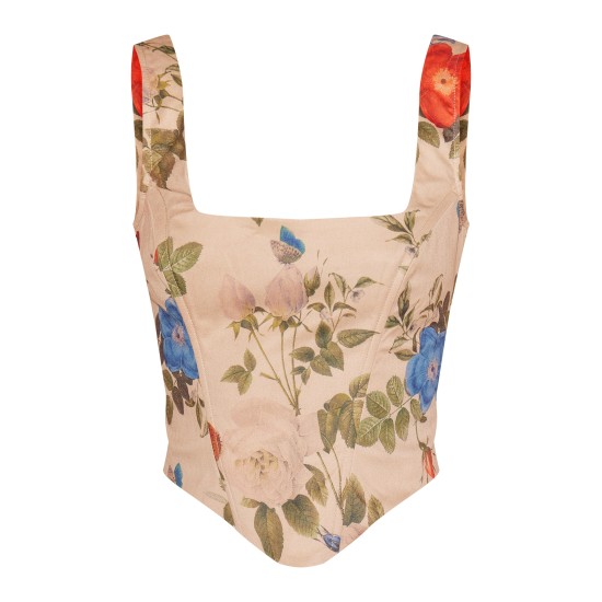Multi Floral Print Corset Multi Floral Print Corset