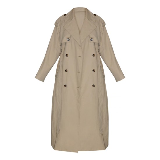 Beige Belted Double Breasted Trench Coat Beige Belted Double Breasted Trench Coat