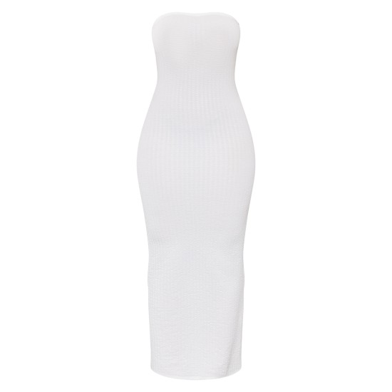 Shape White Textured Bandeau Midaxi Dress Shape White Textured Bandeau Midaxi Dress