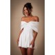 Premium White Satin Extreme Bow Detail Romper Premium White Satin Extreme Bow Detail Romper