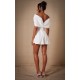 Premium White Satin Extreme Bow Detail Romper Premium White Satin Extreme Bow Detail Romper