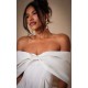 Premium White Satin Extreme Bow Detail Romper Premium White Satin Extreme Bow Detail Romper