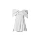 Premium White Satin Extreme Bow Detail Romper Premium White Satin Extreme Bow Detail Romper