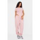 PRETTYLITTLETHING Light Pink High Waist Cuffed Sweatpants PRETTYLITTLETHING Light Pink High Waist Cuffed Sweatpants