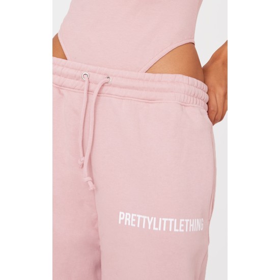 PRETTYLITTLETHING Light Pink High Waist Cuffed Sweatpants PRETTYLITTLETHING Light Pink High Waist Cuffed Sweatpants