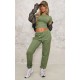 Khaki High Waisted Cuffed Sweatpants Khaki High Waisted Cuffed Sweatpants