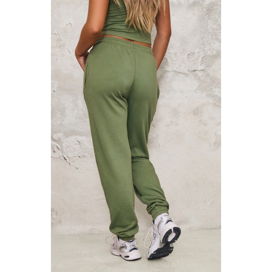 Khaki High Waisted Cuffed Sweatpants Khaki High Waisted Cuffed Sweatpants