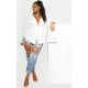 Plus White Faux Suede Cargo Ruched Waist Shirt Plus White Faux Suede Cargo Ruched Waist Shirt