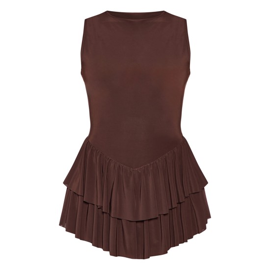 Chocolate Slinky Rara Skort Romper Chocolate Slinky Rara Skort Romper