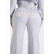 PRETTYLITTLETHING Shape Grey Marl Distressed Elasticated Waistband Wide Leg Sweatpants PRETTYLITTLETHING Shape Grey Marl Distressed Elasticated Waistband Wide Leg Sweatpants