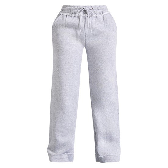 PRETTYLITTLETHING Shape Grey Marl Distressed Elasticated Waistband Wide Leg Sweatpants PRETTYLITTLETHING Shape Grey Marl Distressed Elasticated Waistband Wide Leg Sweatpants