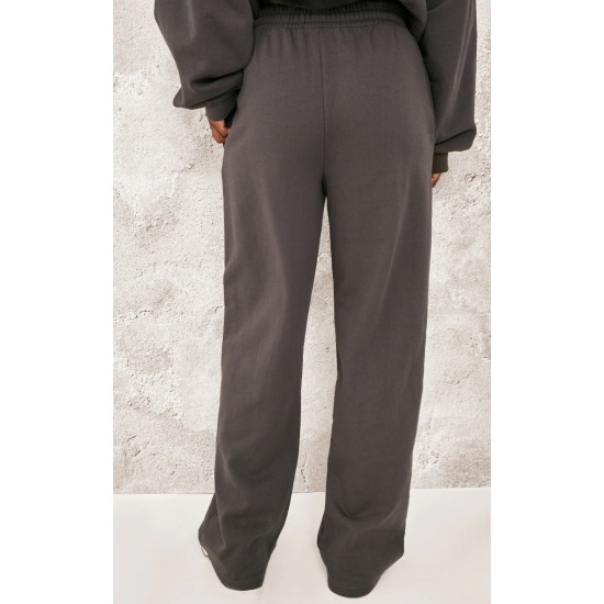 PRETTYLITTLETHING Tall Charcoal Premium Studio Print Straight Leg Sweatpants PRETTYLITTLETHING Tall Charcoal Premium Studio Print Straight Leg Sweatpants