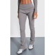 Charcoal Rib Fold Over Waist Flared Pants Charcoal Rib Fold Over Waist Flared Pants