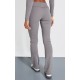 Charcoal Rib Fold Over Waist Flared Pants Charcoal Rib Fold Over Waist Flared Pants