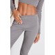 Charcoal Rib Fold Over Waist Flared Pants Charcoal Rib Fold Over Waist Flared Pants