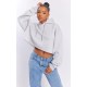 Ash Grey Oversized Cropped Sweat Hoodie Ash Grey Oversized Cropped Sweat Hoodie