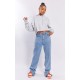 Ash Grey Oversized Cropped Sweat Hoodie Ash Grey Oversized Cropped Sweat Hoodie