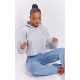 Ash Grey Oversized Cropped Sweat Hoodie Ash Grey Oversized Cropped Sweat Hoodie