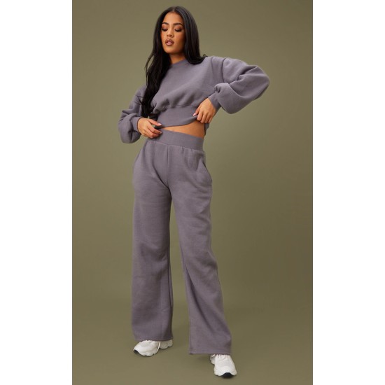 Tall Steel Blue High Waist Wide Leg Sweatpant Tall Steel Blue High Waist Wide Leg Sweatpant
