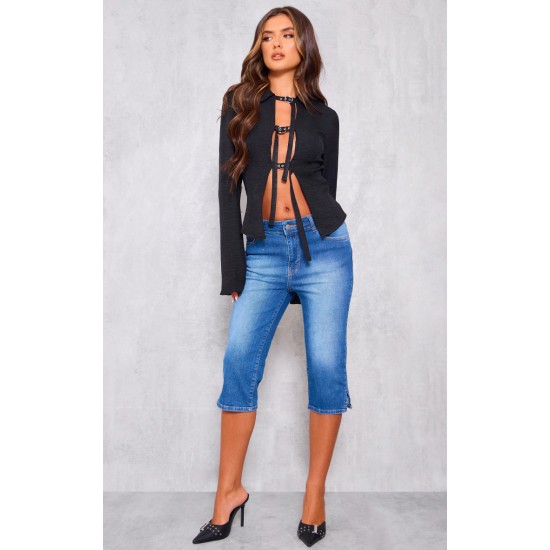 Black Fitted Buckle Detail Shirt Black Fitted Buckle Detail Shirt