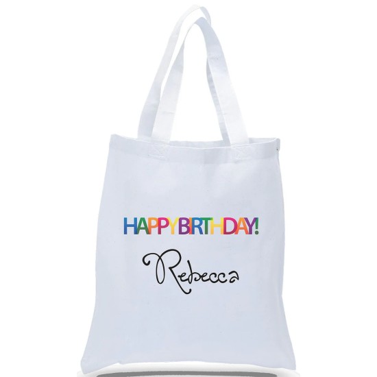 Birthday Gift Tote Bag Customized with Name Birthday Gift Tote Bag Customized with Name