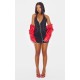 Black Contrast Stitch Halterneck Denim Mini Dress Black Contrast Stitch Halterneck Denim Mini Dress