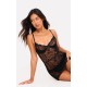 Black Lace Underwired Slip Dress Lingerie Set Black Lace Underwired Slip Dress Lingerie Set